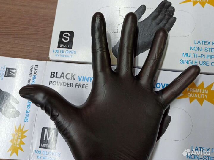 Перчатки винилонитриловые. XS и S плотные. Дос
