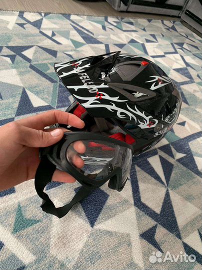 Шлем для мотокросса с очками