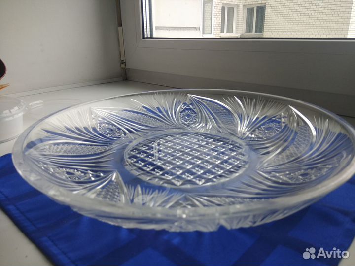 Хрусталь. Ваза и блюдо