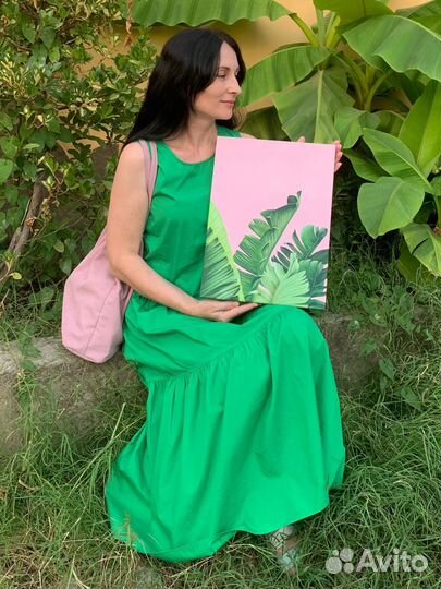 Картина акрилом на холсте Листья