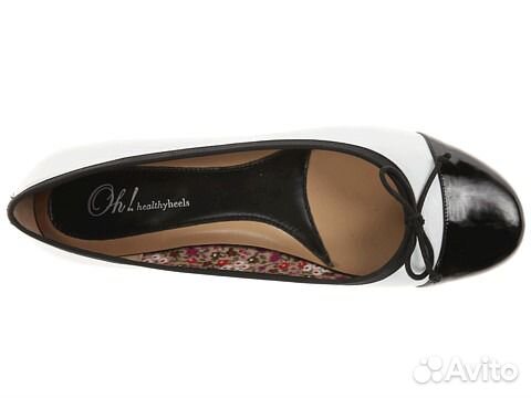 Новые белые с черным балетки Oh. healthy heels 40