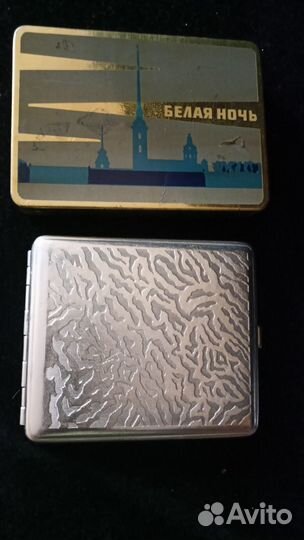 Портсигары, сигаретницы жестяные коробки