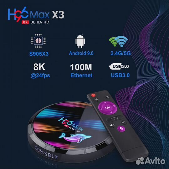 Смарт тв приставка H96 Max X4 4/32
