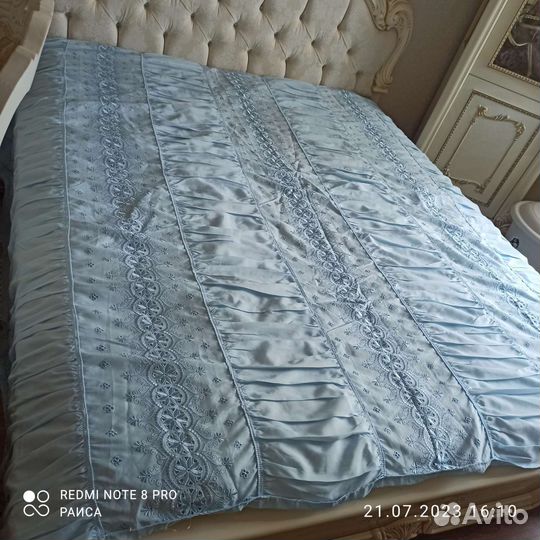 Покрывало комплект, голубой