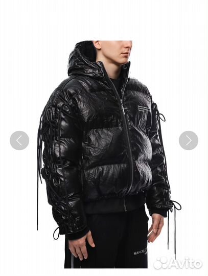 Leather puffer jacket пуховик marcelo miracles