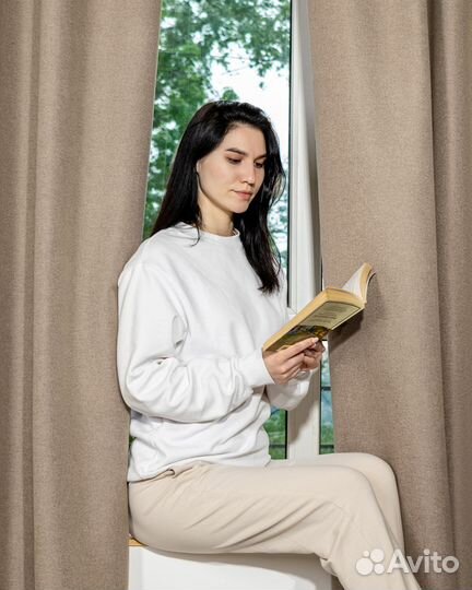 Комплект портьер блэкаут Массимо Песочный шторы