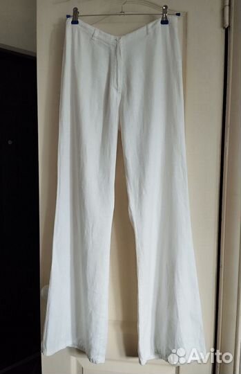 Брюки лен широкие