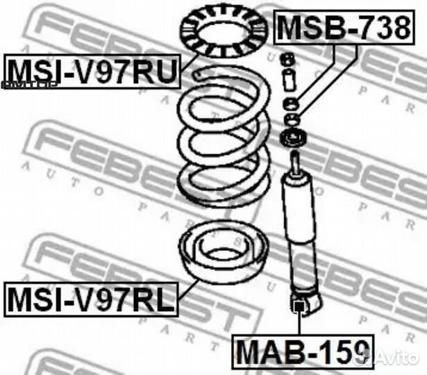 Febest MAB-159 Сайлентблок задн амортизатора mitsu