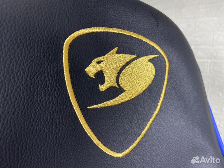 Компьютерное кресло экокожа синее игровое