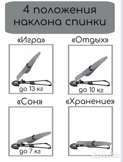 Шезлонг детский lux mom