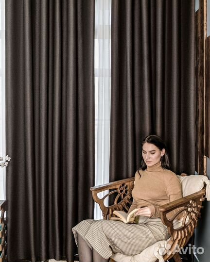 Шторы рогожка Орфей Шоколад