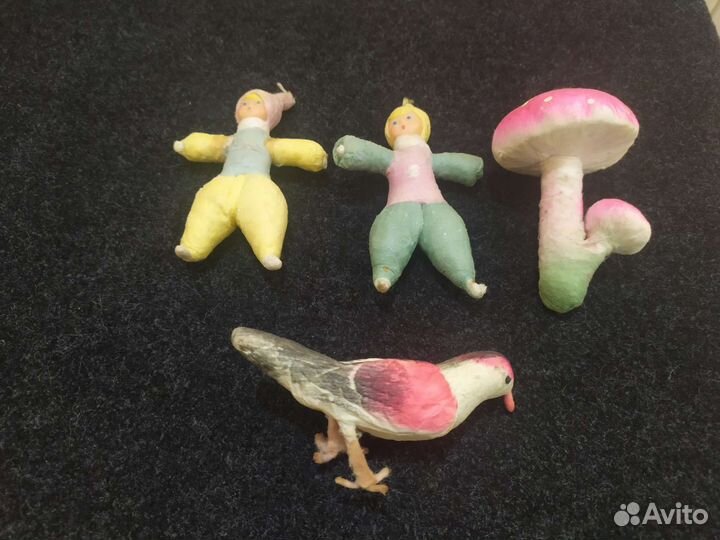 Ватные елочные игрушки СССР
