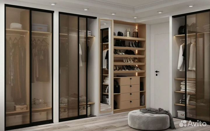 Гардеробная на заказ лофт