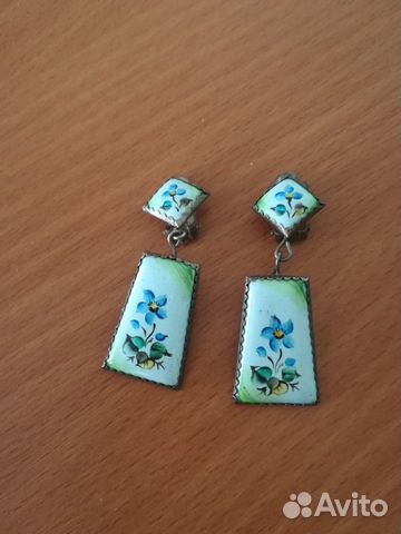 Серьги, клипсы ссср, финифть