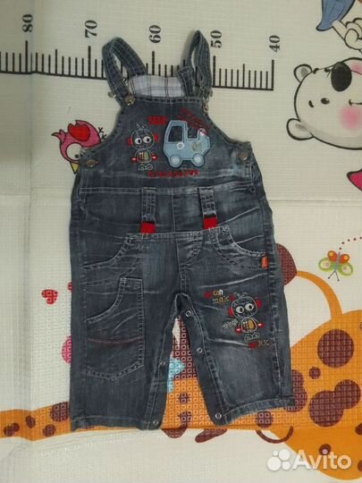 Джинсовый комбинезон 74-80