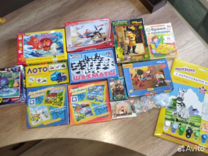 Пазлы, шахматы, карточки- пазлы, раскраска 3+