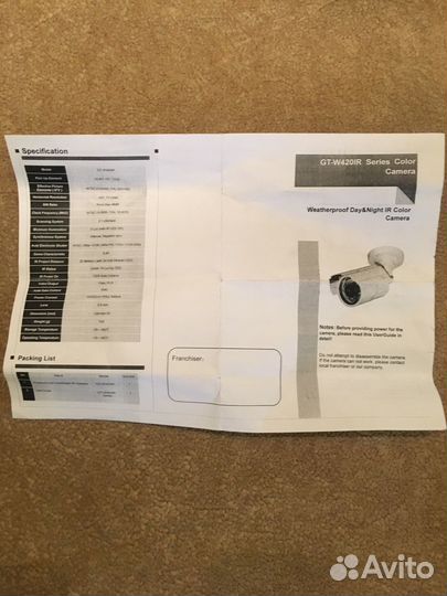 GT-W420IR Цветная CCD видеокамера с ик-подсветкой