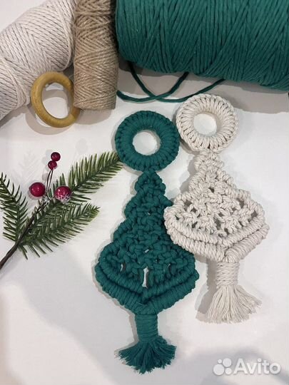 Игрушки на ёлку макраме