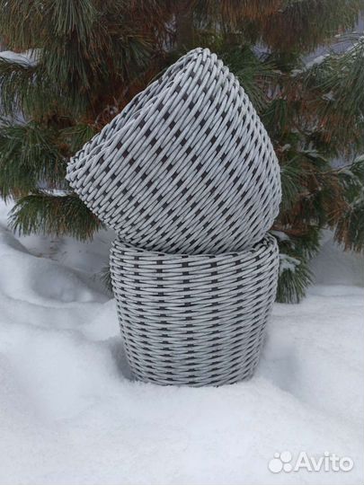 Кашпо из искусственного ротанга 12 л