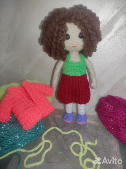 Кукла вязанная крючком, игрушки ручной работы