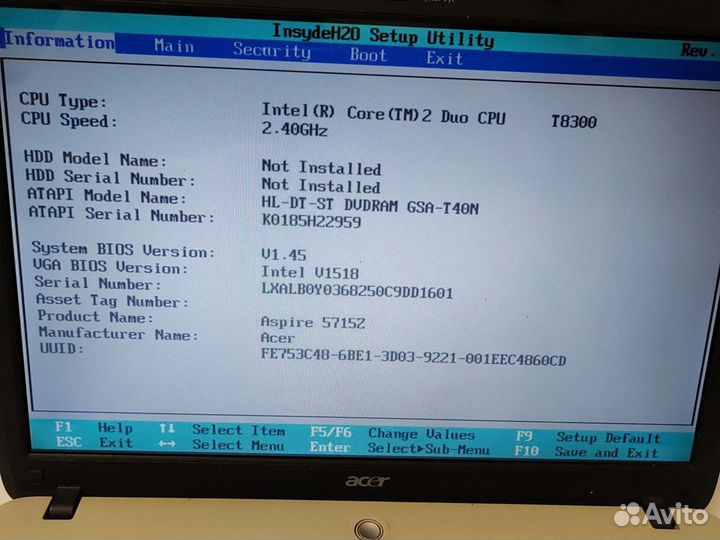 Acer aspire 5715z