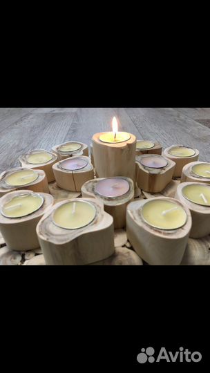 Подсвечник из можжевельника