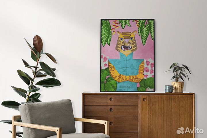 Картина «Дерзкая тигрица» (холст, акрил)