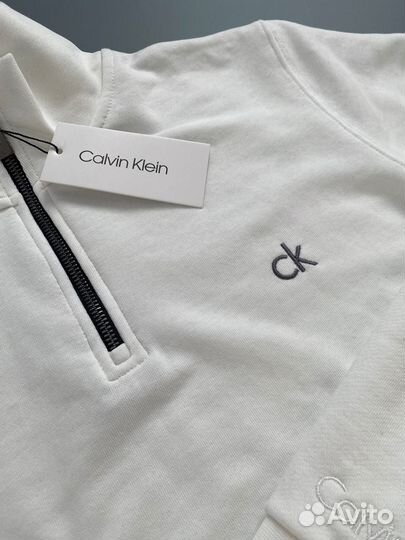 Calvin klein свитшот полузамок белый