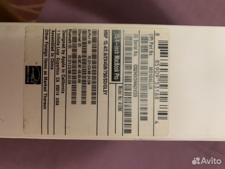 Macbook pro 15 a1286 mid 2012