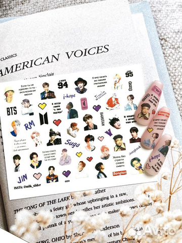 Наклейки на ногти Stray Kids BTS blackpink monsta