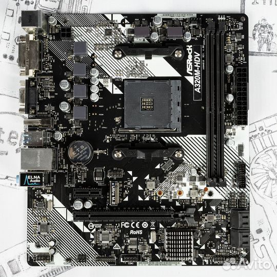 Материнская плата ASRock A320M-HDV AM4