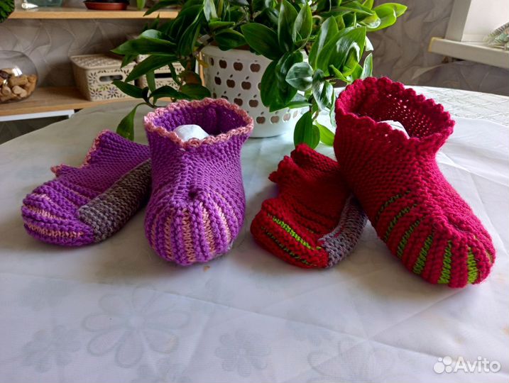 Носки ручной вязки шерстяные 5шт