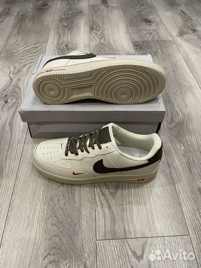 Кроссовки Nike Air Force 1 low 07 low white brown