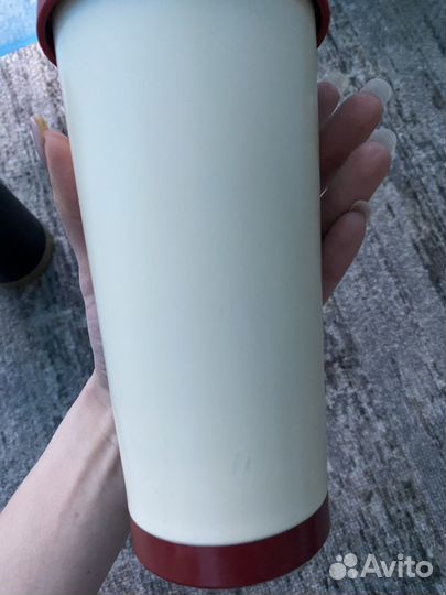 Термокружка с трубочкой