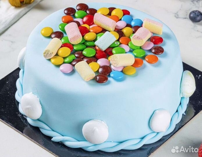 Торт Детский с маршмеллоу и драже