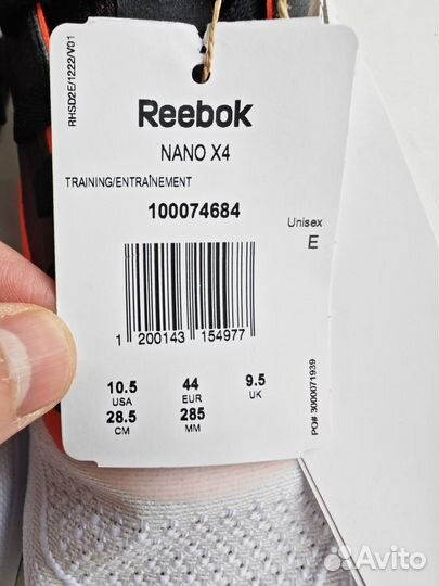 Кроссовки Reebok nano X4. Новые, US10.5, 28.5 см