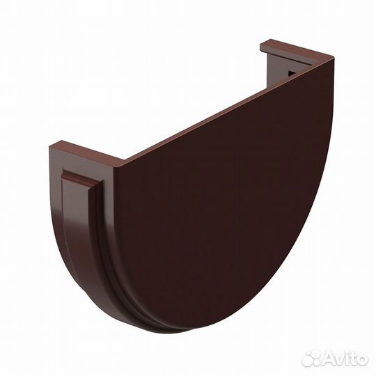 Заглушка желоба пластиковая d120 мм каштан RAL 801