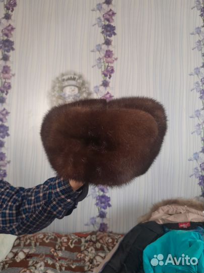 Норковая шапка мужская бу