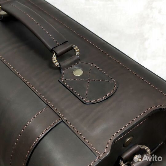 Кофр требный большой коричневый, натуральная кожа