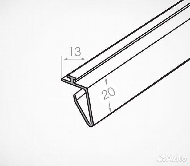 Т-профиль пластиковый для крепления разделителей н