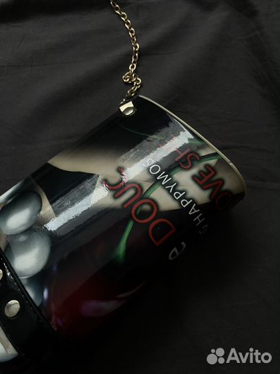 Винтажная сумка клатч с журнальным принтом