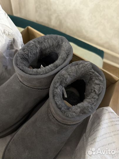 Угги женские темно-серые теплые 37