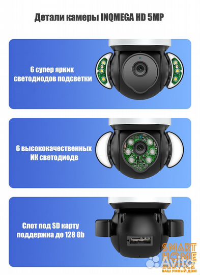 Wifi камера видеонаблюдения inqmega 5MP Tuya Smar