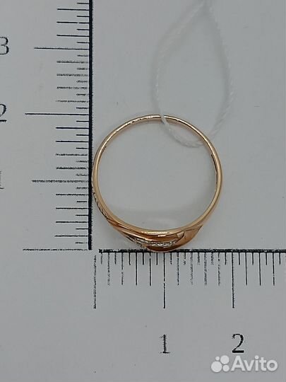 Золотое кольцо с фианитом 17,5р