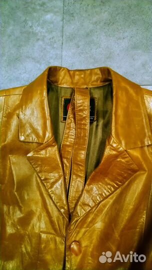Кожаный плащ женский 46 48
