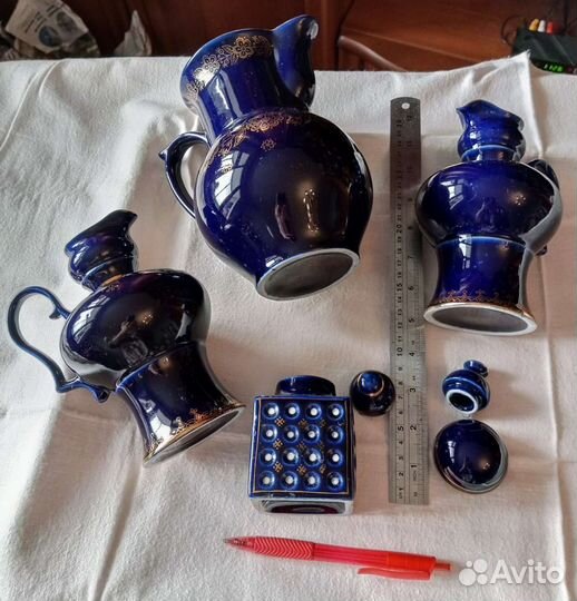 Посуда фарфор, Бронницы, кобальт СССР