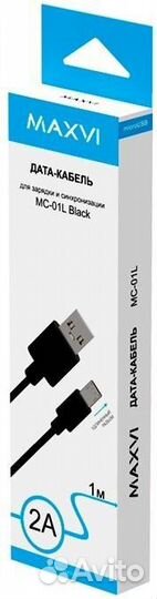 Кабель Maxvi MC-1L black USB-micro USB удлиненный