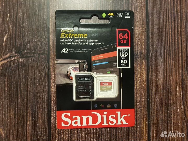 Карта памяти MicroSD 64Gb 4K