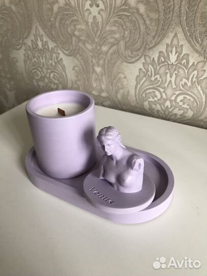 Аромасвечи в гипсовых подсвечниках ручной работы