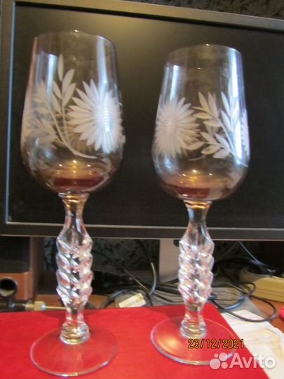 Фужеры.Статуэтка Гусь из хрусталя